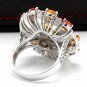 10.00 Carats NATURAL SAPPHIRE and DIAMOND 14K Solid White Gold Ring