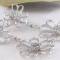 Estate .85 Carat Natural Diamond 18K Solid White Gold Earrings