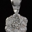 Estate .85 Carats Natural Diamond 14K Solid White Gold Necklace
