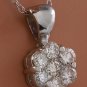 Estate .85 Carats Natural Diamond 14K Solid White Gold Necklace