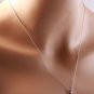 Estate .85 Carats Natural Diamond 14K Solid White Gold Necklace