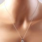 Estate .85 Carats Natural Diamond 14K Solid White Gold Necklace
