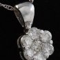 Estate .85 Carats Natural Diamond 14K Solid White Gold Necklace