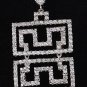 Estate 3.12Ct Natural Diamond & Onyx 14K Solid White Gold Necklace