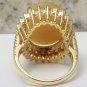 Estate 10.50Ct Natural Ethiopian Opal and Diamond 14K Solid Yellow Gold Ring