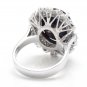 9.10Ct Natural Blue Sapphire & Diamond 14K White Solid Gold Ring
