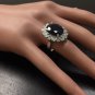 9.10Ct Natural Blue Sapphire & Diamond 14K White Solid Gold Ring