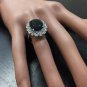 9.10Ct Natural Blue Sapphire & Diamond 14K White Solid Gold Ring
