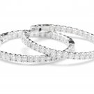 2.85Ct  Natural Diamond 14K Solid White Gold Hoop Earrings