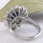 2.70Ct Natural Blue Sapphire & Diamond 14K Solid White Gold Ring