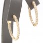 2.25Ct Natural Diamond 14K Solid Yellow Gold Hoop Earrings