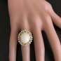 8.65Ct Natural Ethiopian Opal and Diamond 14K Solid Yellow Gold Ring