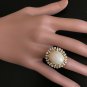 8.65Ct Natural Ethiopian Opal and Diamond 14K Solid Yellow Gold Ring
