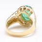 3.88 Carats Natural Emerald & Diamond 14K Solid Yellow Gold Ring