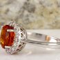2.55Ct Natural Madeira Citrine and Diamond 14K Solid White Gold Ring