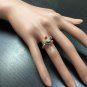 1.75Ct Natural Multi-Color Sapphire & Diamond 14K Solid White Gold Flower Ring