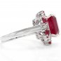 7.45 Carats Natural Red Ruby and Diamond 14K Solid White Gold Ring