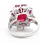 7.45 Carats Natural Red Ruby and Diamond 14K Solid White Gold Ring