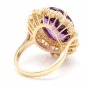 10.40 Carats Natural Amethyst and Diamond 14K Yellow Gold Ring