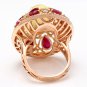 17.40Ct Natural Ethiopian Opal, Ruby and Diamond 14K Solid Rose Gold Ring
