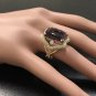 13.30 Carats Natural Amethyst and Diamond 14K Solid Yellow Gold Ring