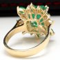 5.05Ct Natural Emerald & Diamond 14K Solid Yellow Gold Ring