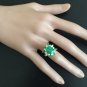 5.05Ct Natural Emerald & Diamond 14K Solid Yellow Gold Ring