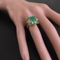 5.05Ct Natural Emerald & Diamond 14K Solid Yellow Gold Ring