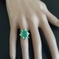 5.05Ct Natural Emerald & Diamond 14K Solid Yellow Gold Ring