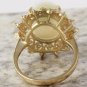 6.90Ct Natural Ethiopian Opal and Diamond 14K Solid Yellow Gold Ring