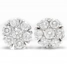 1.15Ct Natural Diamond 14k Solid White Gold  Earrings