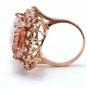 19.20 Carats Natural Morganite and Diamond 14K Solid Rose Gold Ring