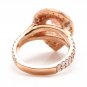 3.40 Carats Natural Morganite and Diamond 14K Solid Rose Gold Ring
