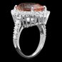 9.20 Carats Natural Morganite and Diamond 14K Solid White Gold Ring