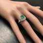 1.70Ct Natural Emerald & Diamond 14K Solid White Gold Ring