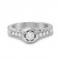 Estate .65Ct Natural Diamond 14K Solid White Gold Engagement Ring