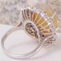 8.31Ct Natural Ethiopian Opal and Diamond 14K Solid White Gold Ring