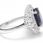 8.65Ct Natural Blue Sapphire & Diamond 14K White Solid Gold Ring