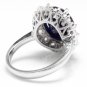 8.65Ct Natural Blue Sapphire & Diamond 14K White Solid Gold Ring