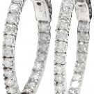 1.95Ct Natural Diamond 14K Solid White Gold Hoop Earrings