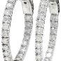 1.95Ct Natural Diamond 14K Solid White Gold Hoop Earrings