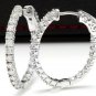 1.95Ct Natural Diamond 14K Solid White Gold Hoop Earrings