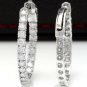 1.95Ct Natural Diamond 14K Solid White Gold Hoop Earrings