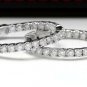1.95Ct Natural Diamond 14K Solid White Gold Hoop Earrings