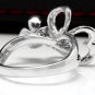 Superb Natural Diamond 14K Solid White Gold Flower Ring