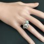 Superb Natural Diamond 14K Solid White Gold Flower Ring