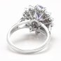 4.20 Carats NATURAL TANZANITE and DIAMOND 14K Solid White Gold Ring