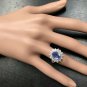 4.20 Carats NATURAL TANZANITE and DIAMOND 14K Solid White Gold Ring
