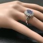 4.20 Carats NATURAL TANZANITE and DIAMOND 14K Solid White Gold Ring