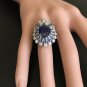 10.25Ct Natural Blue Sapphire & Diamond 14K White Solid Gold Ring
